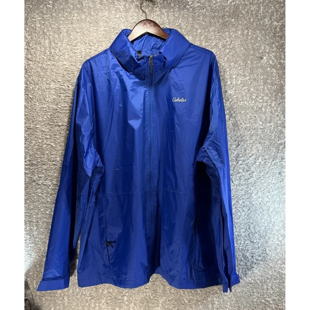 Cabelas 4 Most Repel Waterproof Mens Hooded Full Zip Windbreaker Jacket 2Xl